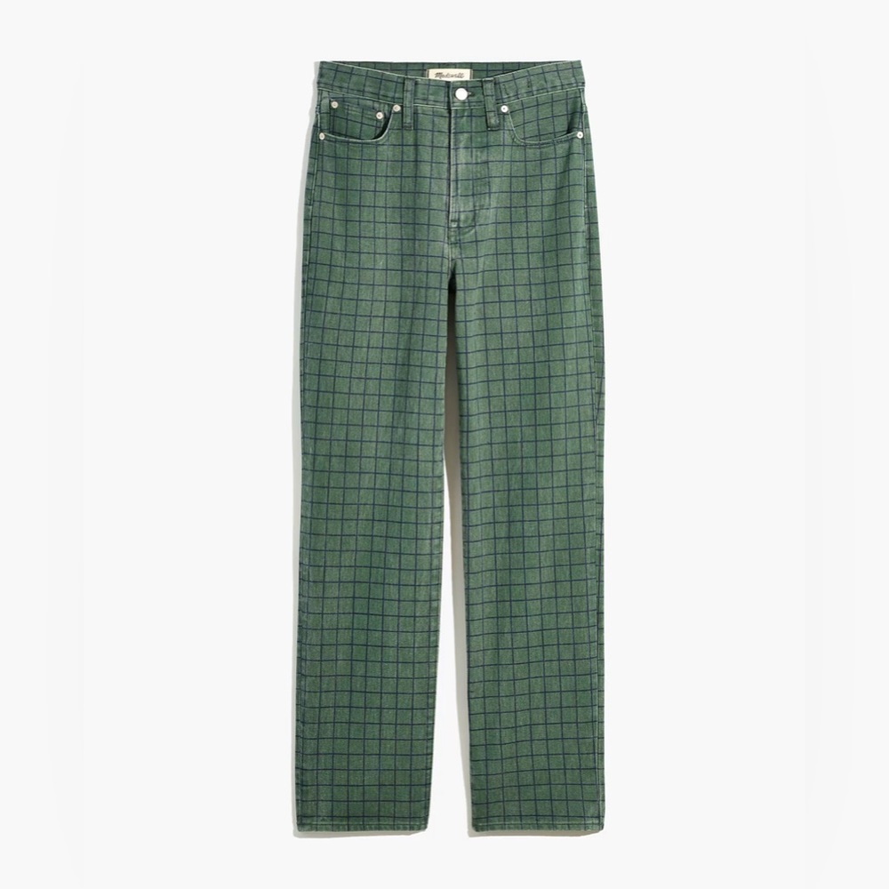 Madewell The Perfect Vintage Straight Jean in Windowpane Plaid